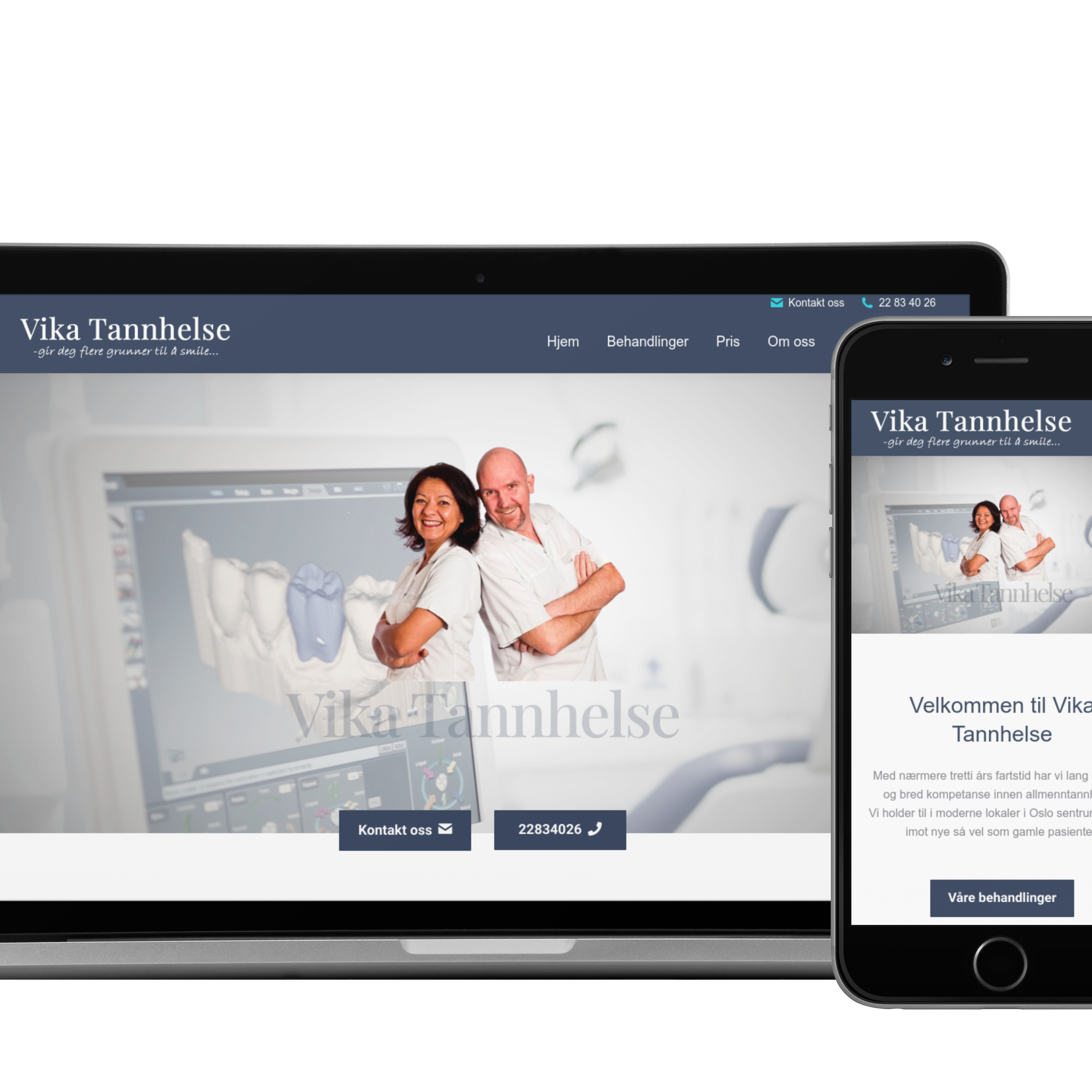 Eksempel på nettside som koster mellom kr 50 000 og kr 90 000