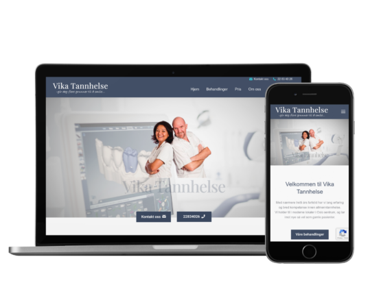 Eksempel på nettside som koster mellom kr 50 000 og kr 90 000