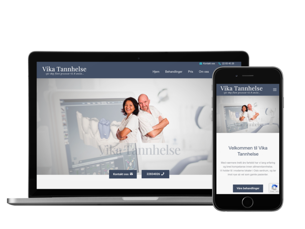 Eksempel på nettside som koster mellom kr 50 000 og kr 90 000