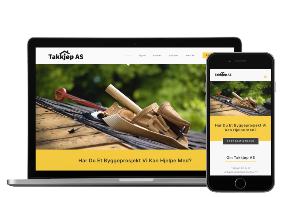 Godt eksempel på nettside som koster mellom kr 50000 og kr 90000